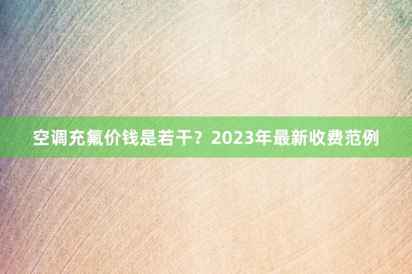 空调充氟价钱是若干？2023年最新收费范例